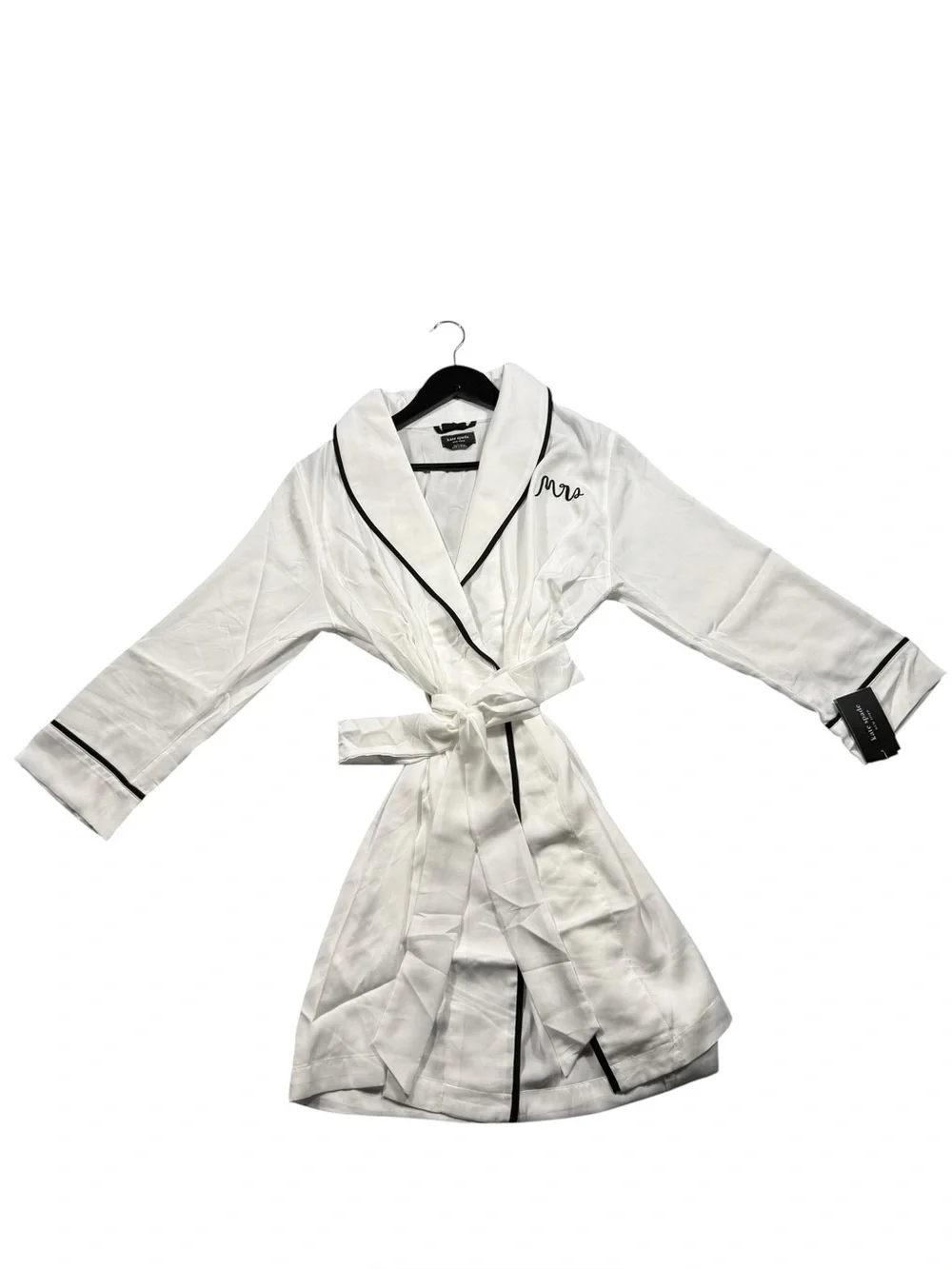 New Small Kate Spade NY White Mrs. Wedding Get Ready Bridal Robe Honeymoon Gift
